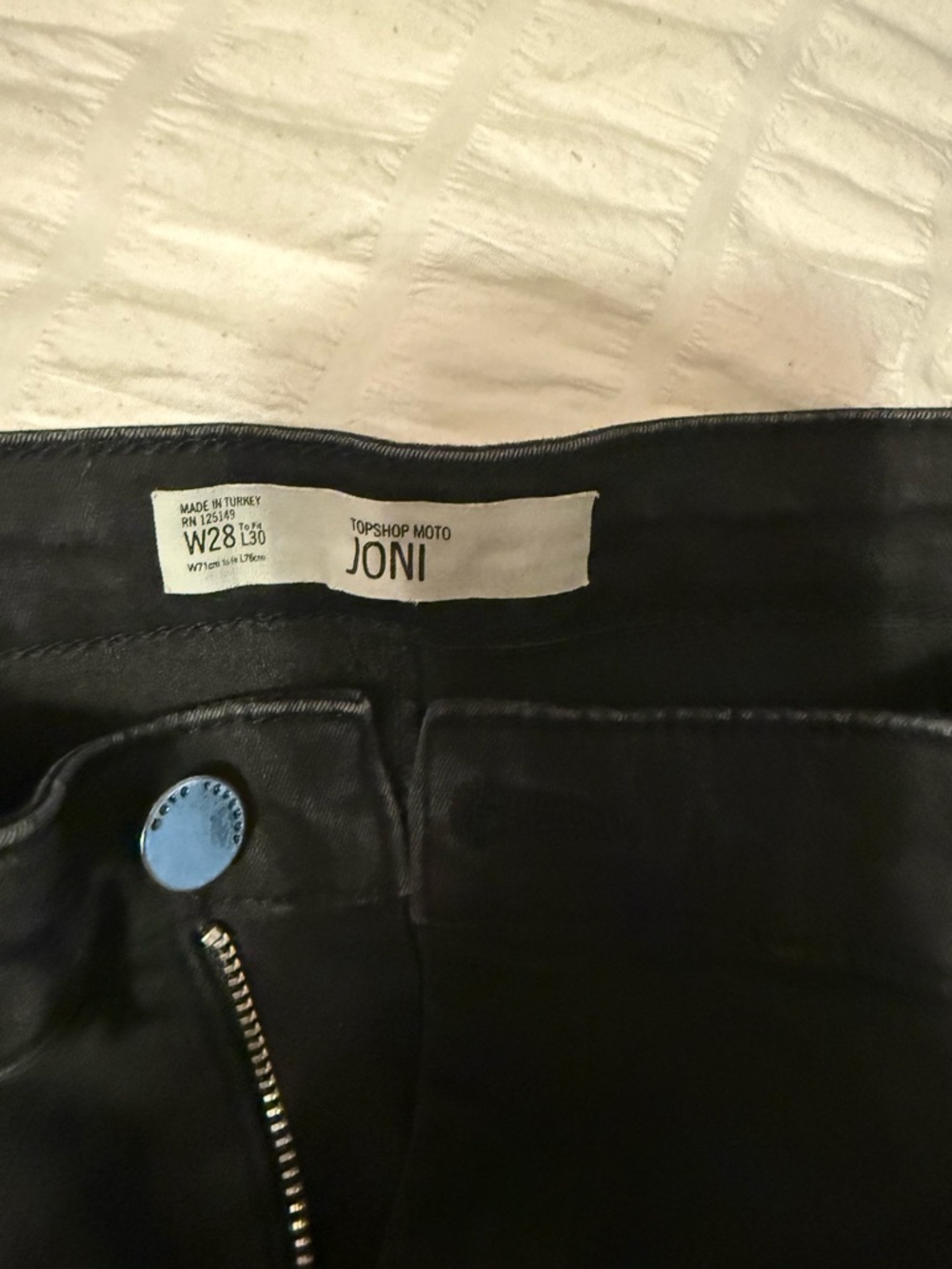 Topshop Joni Moto Skinny Jeans in Black